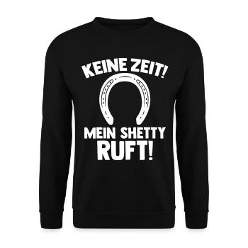 Pferd Reitsport Reiten Pferdesport Shetty - Unisex Pullover - Schwarz - Vorne - Alina (178cm) & Michal (187cm)
