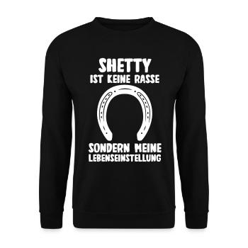 Pferd Reitsport Reiten Pferdesport Shetty - Unisex Pullover - Schwarz - Vorne - Alina (178cm) & Michal (187cm)