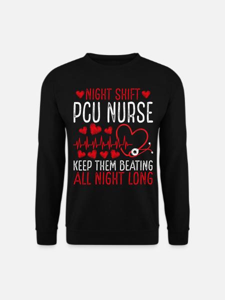 Night Shift Progressive Care Unit Nurse - Unisex Pullover - Schwarz