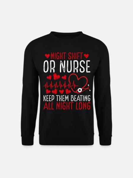 Night Shift Operating Room Nurse Heart - Unisex Pullover - Schwarz