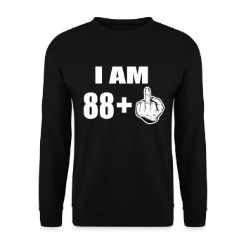 89 Geburtstag - Unisex Pullover - Schwarz - Vorne - Alina (178cm) & Michal (187cm)