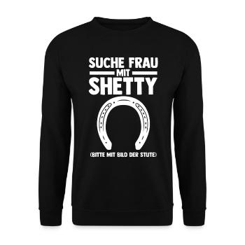 Pferd Reitsport Reiten Pferdesport Shetty - Unisex Pullover - Schwarz - Vorne - Alina (178cm) & Michal (187cm)