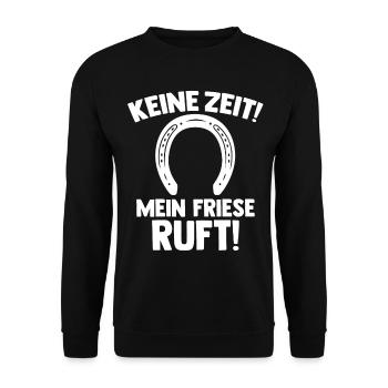 Pferd Reitsport Reiten Pferdesport Friese - Unisex Pullover - Schwarz - Vorne - Alina (178cm) & Michal (187cm)