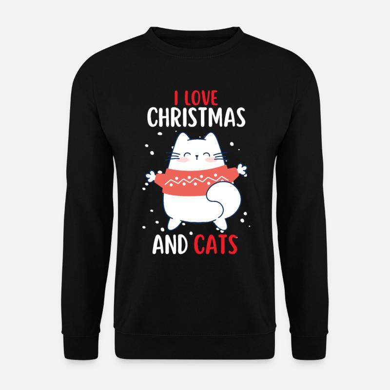 J’aime Noël et Chats Chat Noël - Sweat-shirt Unisexe - noir