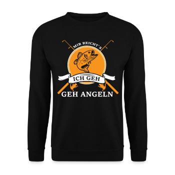 Mir reichts, ich geh Angeln - Unisex Pullover - Schwarz - Vorne - Alina (178cm) & Michal (187cm)