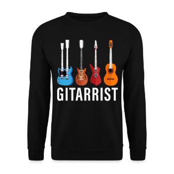 Gitarrist - Unisex Pullover - Schwarz - Vorne - Alina (178cm) & Michal (187cm)