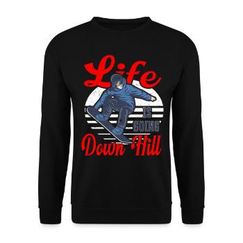 Ma vie est en descente Snowboard - Sweat-shirt Unisexe - noir - Devant - Alina (178cm) & Michal (187cm)