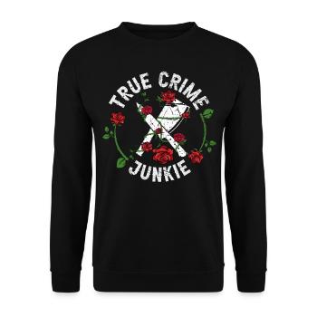 True Crime Junkie - Unisex Sweatshirt - black - Front - Alina (178cm) & Michal (187cm)