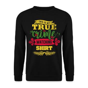 True Crime Junkie - Unisex Sweatshirt - black - Front - Alina (178cm) & Michal (187cm)