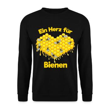 Ein Herz Für Bienen Imker Honig - Unisex Pullover - Schwarz - Vorne - Alina (178cm) & Michal (187cm)