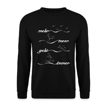 Mehr Meer Geht Immer - Unisex Pullover - Schwarz - Vorne - Alina (178cm) & Michal (187cm)
