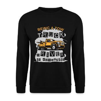 Amazing Tow Truck Driver Trucking Operator - Unisex Pullover - Schwarz - Vorne - Alina (178cm) & Michal (187cm)