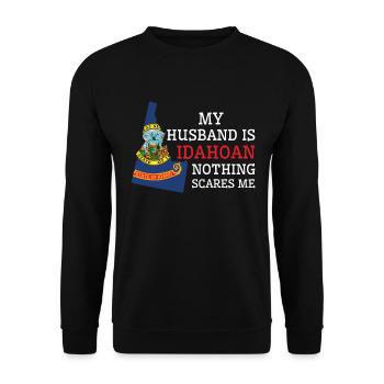 Nothing Scares Me Idahoan Husband Idaho - Unisex Sweatshirt - black - Front - Alina (178cm) & Michal (187cm)