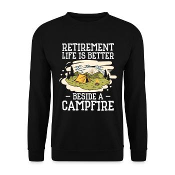 Retirement Life Camping Outdoors Traveling Camper - Unisex Sweatshirt - black - Front - Alina (178cm) & Michal (187cm)