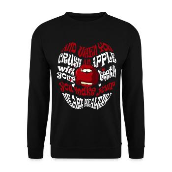 Apple Picker Apple Squad Fruit Lovers - Unisex Sweatshirt - black - Front - Alina (178cm) & Michal (187cm)