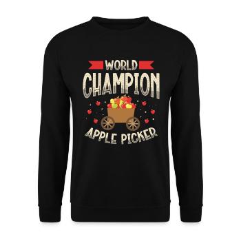 World Champion Apple Picker Fruit Apple Eater - Unisex Sweatshirt - black - Front - Alina (178cm) & Michal (187cm)