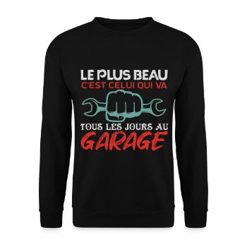 Mécanicien | lAutomobile Cadeau Auto Garage - Sweat-shirt Unisexe - noir - Devant - Alina (178cm) & Michal (187cm)