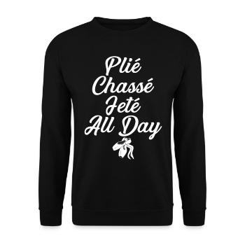 Ballet All Day- Ballerina Ballett Tänzer tshirt - Unisex Pullover - Schwarz - Vorne - Alina (178cm) & Michal (187cm)