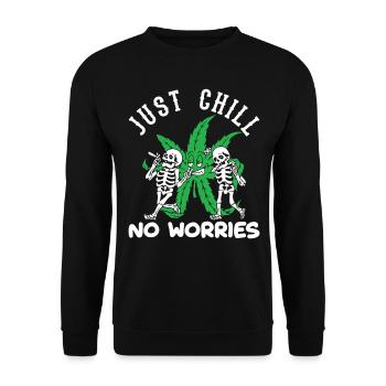 Hanf I Stoner Geschenke I Hanf Geschenke - Unisex Pullover - Schwarz - Vorne - Alina (178cm) & Michal (187cm)