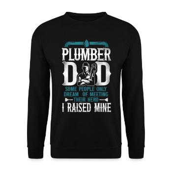 Plumbing Plumber Dad Vintage - Unisex Sweatshirt - black - Front - Alina (178cm) & Michal (187cm)
