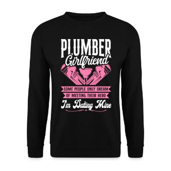 Plumbing Plumber Girlfriend - Unisex Sweatshirt - black - Front - Alina (178cm) & Michal (187cm)