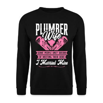 Plumbing Plumber Wife Plumber Wife - Unisex Pullover - Schwarz - Vorne - Alina (178cm) & Michal (187cm)