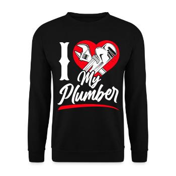 Plumbing Plumber Girlfriend Wife - Unisex Sweatshirt - black - Front - Alina (178cm) & Michal (187cm)