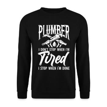 Plumbing Plumber Vintage Plumber I - Unisex Pullover - Schwarz - Vorne - Alina (178cm) & Michal (187cm)