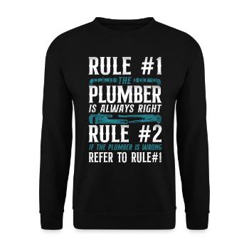 Plombier de plomberie Vintage Règle #1 - Sweat-shirt Unisexe - noir - Devant - Alina (178cm) & Michal (187cm)