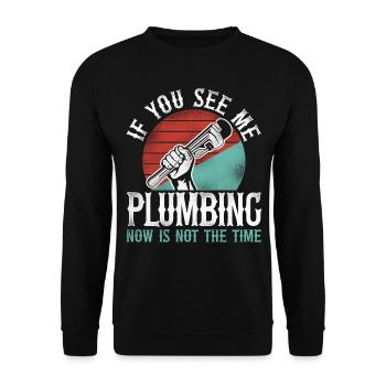 Plumbing Plumber Vintage Retro If - Unisex Sweatshirt - black - Front - Alina (178cm) & Michal (187cm)