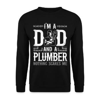 Plumbing Plumber Dad Vintage I'm A - Unisex Sweatshirt - black - Front - Alina (178cm) & Michal (187cm)