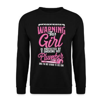 Plomberie plombier Petite amie Femme - Sweat-shirt Unisexe - noir - Devant - Alina (178cm) & Michal (187cm)