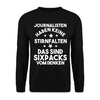 Reporter Journalistik Journalist - Unisex Pullover - Schwarz - Vorne - Alina (178cm) & Michal (187cm)