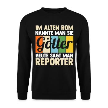 Journalistik Journalist Reporter - Unisex Pullover - Schwarz - Vorne - Alina (178cm) & Michal (187cm)