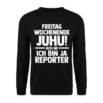 Journalistik Journalist Reporter - Unisex Pullover - Schwarz - Vorne - Alina (178cm) & Michal (187cm)