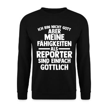Journalistik Journalist Reporter - Unisex Pullover - Schwarz - Vorne - Alina (178cm) & Michal (187cm)
