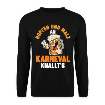 Karnevalskostüm Karnevalist Fasching Bier Karneval - Unisex Pullover - Schwarz - Vorne - Alina (178cm) & Michal (187cm)