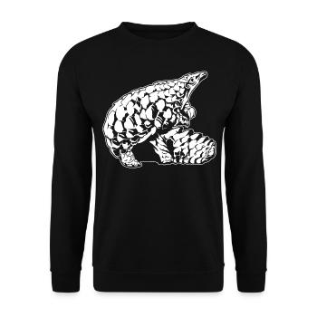 Cool Pangolin Sketch Graphic Wildlife Creature - Unisex Sweatshirt - black - Front - Alina (178cm) & Michal (187cm)