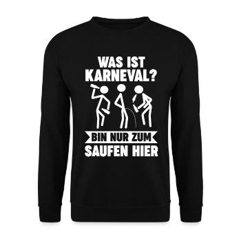 Karnevalskostüm Karnevalist Saufen Fasching Karnev - Unisex Pullover - Schwarz - Vorne - Alina (178cm) & Michal (187cm)