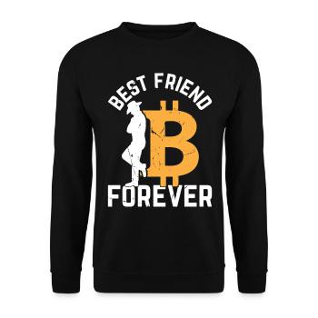 Bitcoin Best Friend Forever Bitcoins - Bitcoin Lov - Unisex Sweatshirt - black - Front - Alina (178cm) & Michal (187cm)