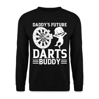 Darts Baby Darts Player Boy - Daddy's Future Darts - Unisex Pullover - Schwarz - Vorne - Alina (178cm) & Michal (187cm)