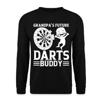 Darts Player Boy Darts Baby - Grandpa's Future Dar - Unisex Sweatshirt - black - Front - Alina (178cm) & Michal (187cm)