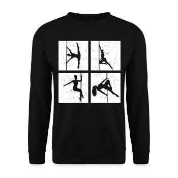 Pole Dance Silhouette - Pole Dancing Pole Dancer - Unisex Pullover - Schwarz - Vorne - Alina (178cm) & Michal (187cm)