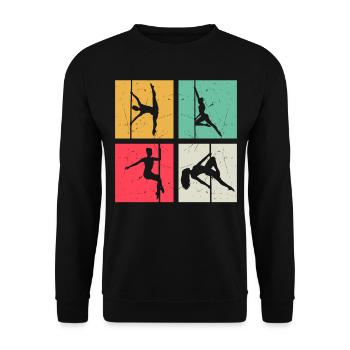 Pole Dance Silhouette - Pole Dancer Pole Dancing - Unisex Pullover - Schwarz - Vorne - Alina (178cm) & Michal (187cm)