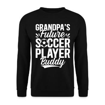 Soccer Boys - Grandpa's Future Soccer Player Buddy - Unisex Sweatshirt - black - Front - Alina (178cm) & Michal (187cm)