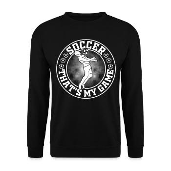 Soccer That's My Game - Soccer Player Soccer - Unisex Pullover - Schwarz - Vorne - Alina (178cm) & Michal (187cm)