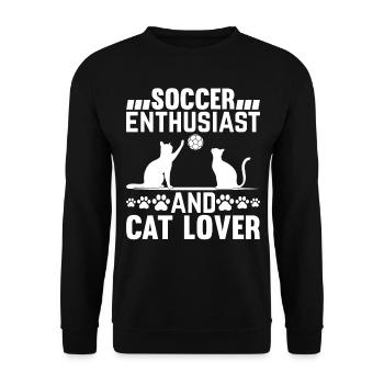 Soccer Enthusiast And Cat Lover - Soccer Player - Unisex Sweatshirt - black - Front - Alina (178cm) & Michal (187cm)