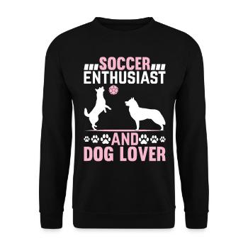 Passionné de soccer et amoureux des chiens - Joueur de soccer D - Sweat-shirt Unisexe - noir - Devant - Alina (178cm) & Michal (187cm)