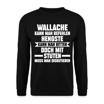 Reiten Reiter Pferd Pferde - Unisex Pullover - Schwarz - Vorne - Alina (178cm) & Michal (187cm)