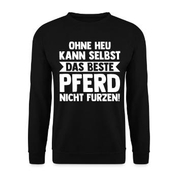 Reiten Reiter Pferd Pferde - Unisex Pullover - Schwarz - Vorne - Alina (178cm) & Michal (187cm)
